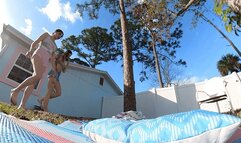 **VR 360** Caught Spying Outdoors On Sexy Giantess Bellaluxx & Greasy Rose