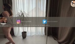 amateur MILF handcuffs her husband to dancing pole and drains his balls giving blowjob