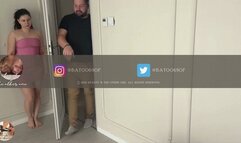 amateur WIFE gives a surprise blowjob