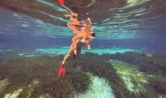 Carissa freediving at the spring with added bonus footage topless