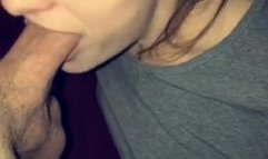 College girlfriend sucking cock before bed