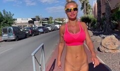 Morning Run Of Monika Fox Without Panties Through The Streets Of The City