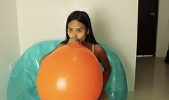 Your Sexy Stepsister Camylle Sensually Teases You And Pops Your HUGE Orange Balloon