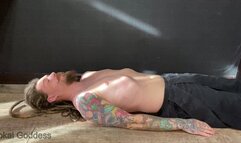 Trampling face and body and sniffing dirty socks