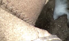 Enjoy some consensual candid views of Deb coming home from work wearing her brown pants with black suede Journey Spritz over the knee boots which hubby loaded with cum before she goes grocery shopping in her hot sweaty boots