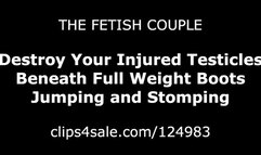 Destroy Your Injured Testicles Beneath Full Weight Boots Jumping and Stomping - Close Up