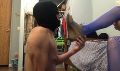 Beta male ordered to clean mistress' dirty wedges