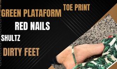 Walking, platforms and dirty feet with toe jam