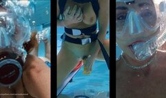 Carissa playing underwater with the magenta camera filter--cool blue effects!