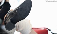 candid boot fetish, watching her lovely boot soles near to me of my coworker