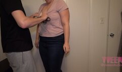 Buck Foy Cuts Off Slanty Janet's Shirt and Jeans