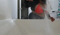 Tiny Humans Watches Giantess Scrub her Dirty Bathtub POV 1080