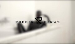 Rubber slut swallowing and bathing in milk