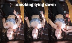 Smoking lying down
