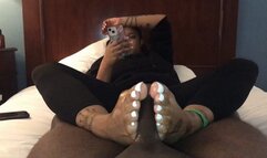 Short but explosive footjob and handjob