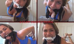 Anastasia: Hog cuffed and cleave gagged (3 cleave gags)
