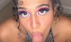 Ebony Loves Sucking Big White Cock