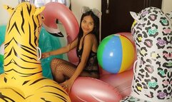 Sexy Camylle Blows Up ALL Your Inflatables With Pump and By Mouth