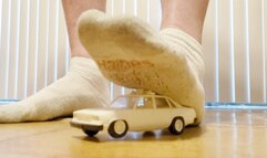 Socked feet crush car