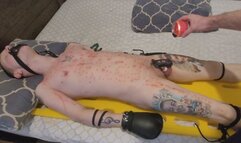 slave endures hot wax on whole body, completely helpless