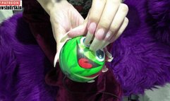 nails scratching the ball hard