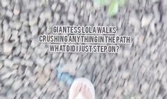 Giantess Lola walks Crushing anything in the path what did I just step on? Towering over you stomping and walking crushing random objects pov
