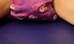 Diapered Chastity Slave Has Balls Beated