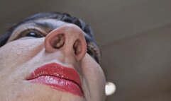 Nostrils flaring deep breathing