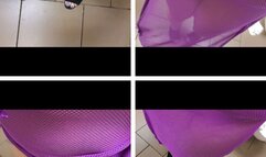 SEXY PURPLE MESH DRESS W A PRETTY FOOT FETISH FOCUS