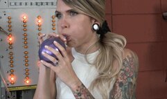 Angel Warms Up Her Cheeks By Blowing Balloons (MP4 - 1080p)