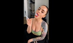 Smoking in Sports Bra