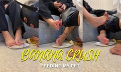 Crushing a banana to feed my pet
