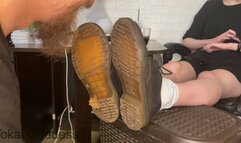 Eating dirt and fallen leaves from My shoe soles and drinking cola with My spits as reward