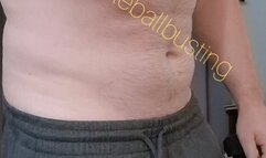 Some self ballbusting out of bed