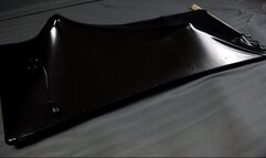 New black latex bed