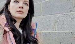 Outdoor skirt crouching wetting peeing