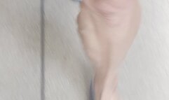 Walking in flip flops getting litter