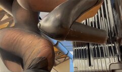 Black Sheer Elegance Stewardess in reinforced pantyhose ShortEdit