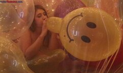 Blow to Pop 2 Balloon Ace Printed Belbals in Balloon Bed Pit