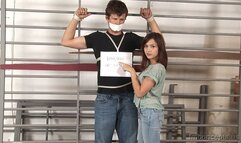 Burly Aaron Is No Match For Tiny Cassie Laine And Her Coils Of Rope!