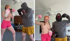 Sassy vs Tim topless competitive boxing