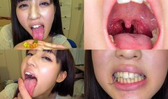 Rurika Ishihara - Showing inside her mouth, sucking fingers, swallowing gummy candys and dried sardines MOUT-06 - wmv