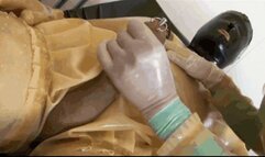 Latex nurse with her piss rubber patient - Part 3 of 3 - Sounding penis, breath playing and hot cumshot