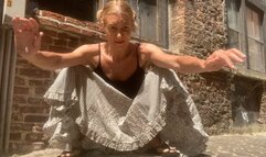 Squatting in the street