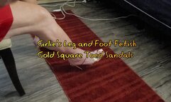 Gold Square Toed Sandals