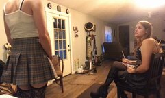 Training sissy crossdresser to walk in her heels