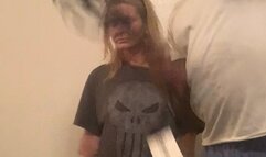 Black guy spanks white girls butt for not listening