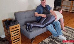 Minx Grrl - Spanked in shiny leggings Part 1 (WMV Format)