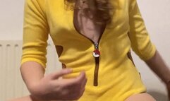 Dressed up as pikachu and humping a pillow until I cum!