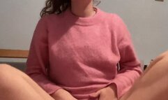 Fucking myself with my pink glass dildo until I cum